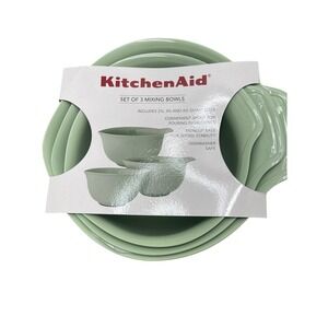 KitchenAid Set Of 3 Mixing Bowls With Non-Slip Base & Pour Spout‎ 2.5 3.5 & 4.5